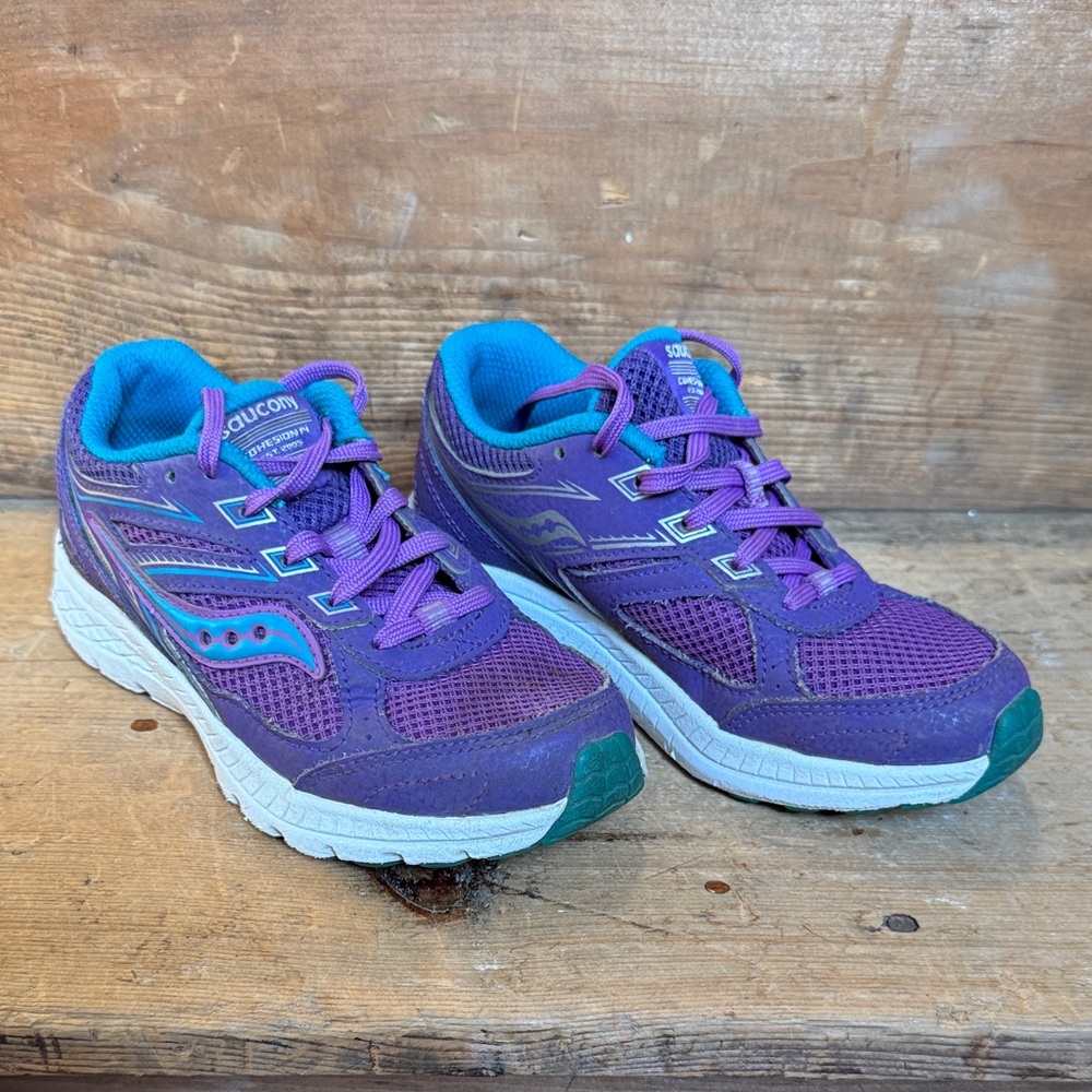 Saucony Vibrant Purple and Teal Girl’s Running Shoes 12M
